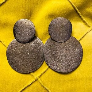 3 FOR 15!!! Trendy Textured Metal Disc Earrings